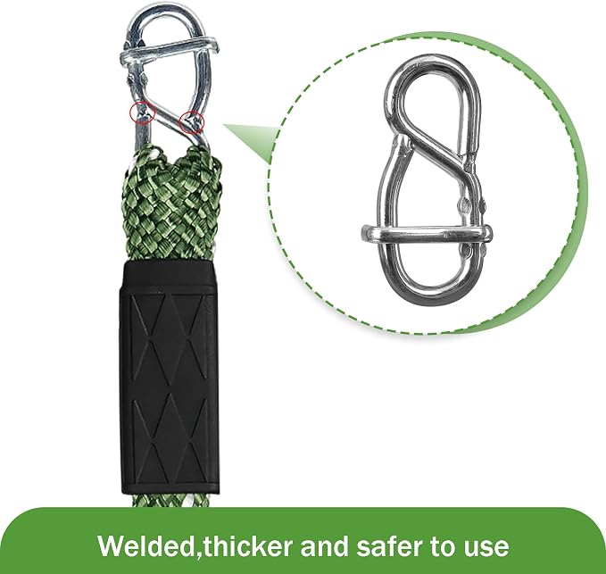 2-Pack 5ft Tree Swing Hanging Straps,800 LB Capacity Adjustable Nylon Heavy Duty Swing Ropes with Safer Lock Snap Carabiner for Hammock, Swing, Outdoor Camping and Aerial Yoga
