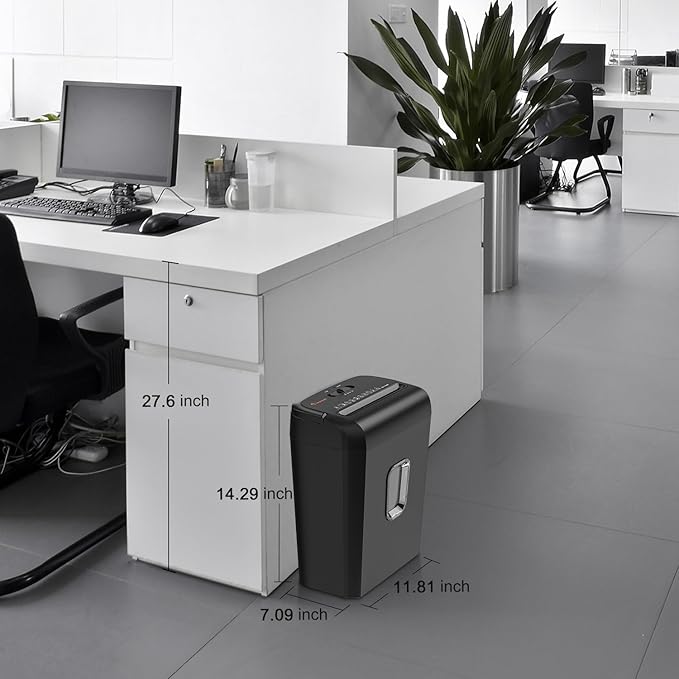 Bonsaii 6-Sheet Micro-Cut Shredder, P-4 High Security, Shreds Credit Cards/Staples/Clips, 3.4 Gal Transparent Window Bin, Black