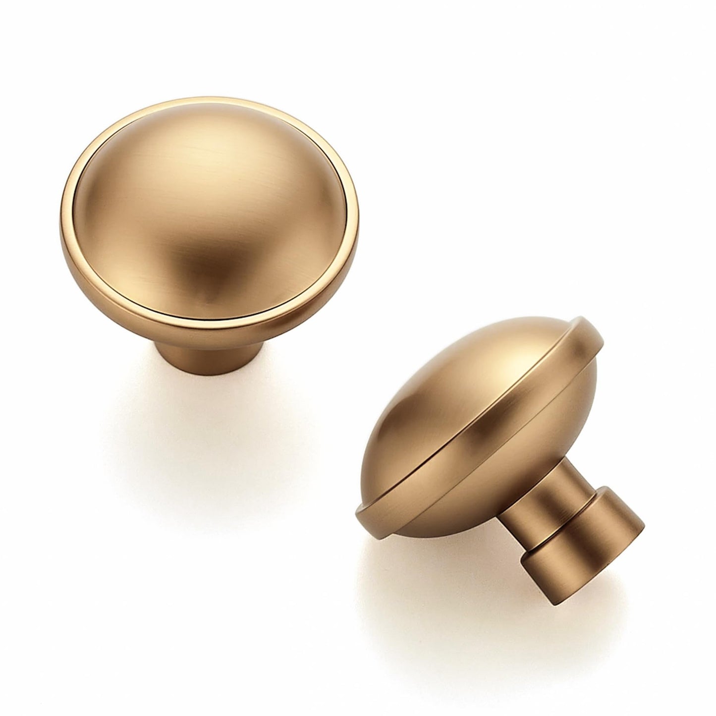 Ravinte 5 Pack 1-1/4 Inch Diameter Kitchen Cabinet Knobs Champagne Bronze Dresser Knobs Round Solid Cabinet Drawer Pulls for Kitchen Cupboard Hardware