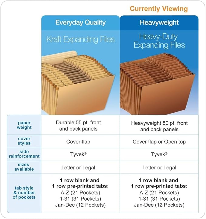 Globe Weis /Pendaflex Heavy Duty Expanding File with Flap, 12 Monthly Pockets, 1/3 Cut Tabs, Brown, Letter Size (R117MLHD)