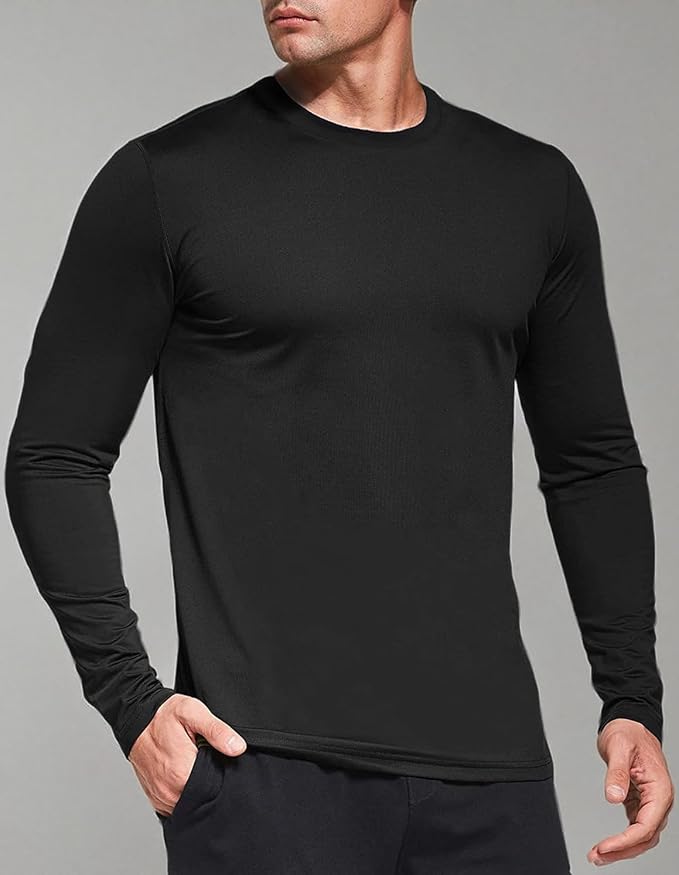 Men's 1, 3 or 5 Pack Performance Long Sleeve T-Shirts, UPF 50+ Sun Protection Shirts, Athletic Gym Workout Shirts for Running