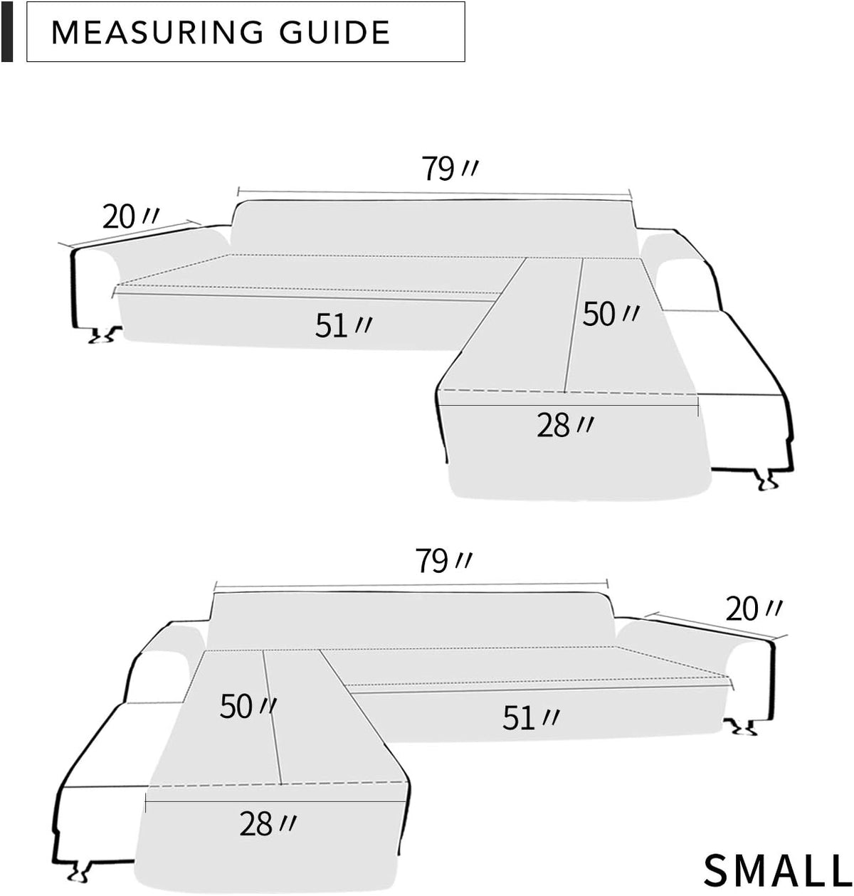 Easy-Going L Shape Sofa Slipcover - Sectional Couch Cover Chaise Cover - Reversible, Pet & Kid Friendly - Coffee/Coffee