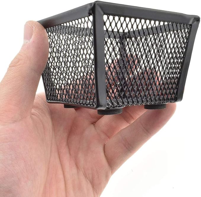 HAHIYO Stackable Paper Clip Mesh Holder cup 2.2" Height 2 Pack Black Sturdy PaperClip Holder Container for Desk Drawer Organizer Collection for Home Office School Soft Foam Feet No Sharp Edges