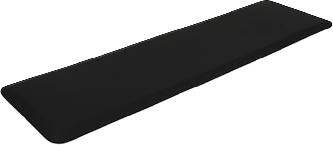 NewLife by GelPro Anti-Fatigue Nonslip 1/2" Thick Hard Floor Utility Mat for Garage, Patio and Kitchen, 20" x 72", Leather Grain Black