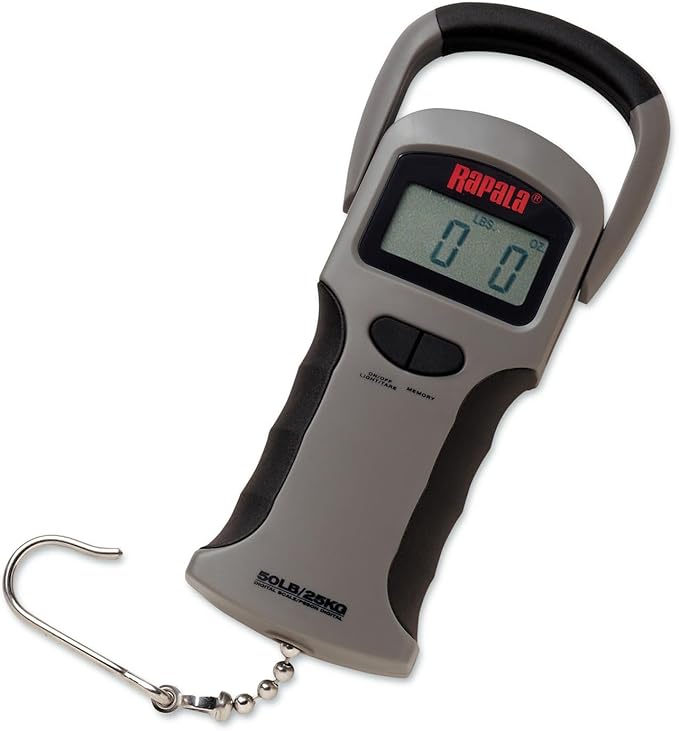 Rapala 50 lb Digital Scale, High-Precision Fishing Scale with LCD Display and Durable Grip for Accurate Weight Measurement
