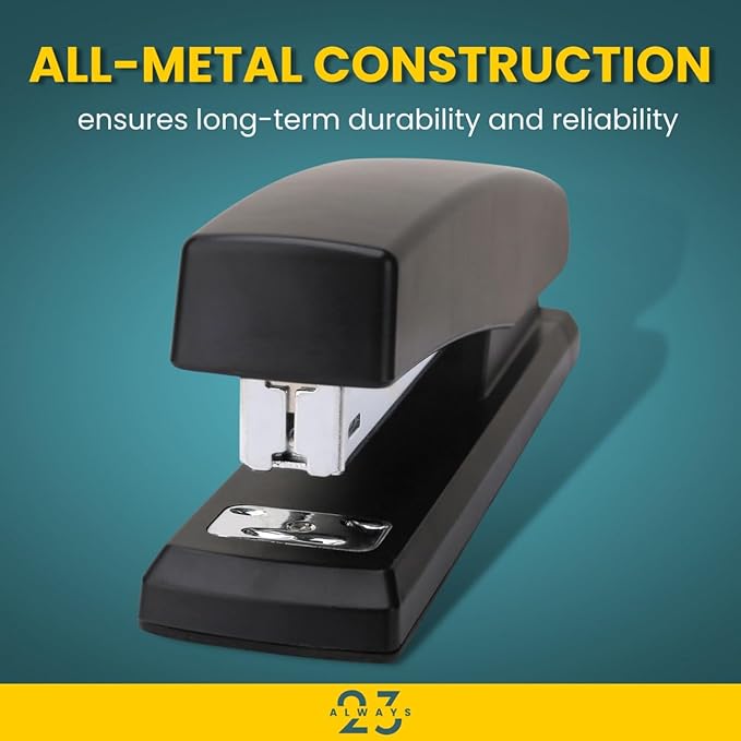Always23 Stapler, Stapler for Classroom, 20-Sheet Capacity, Staplers, 2 Pack Black.