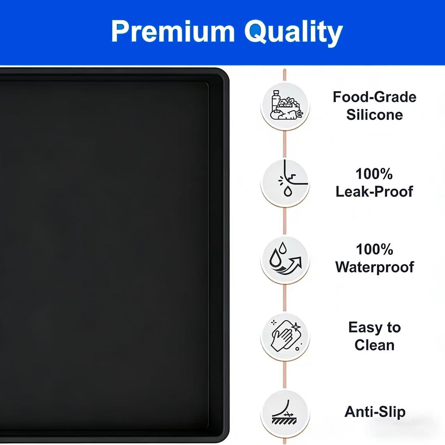 2-Pack Washer Dryer Top Protector Mat 23.6"x19.7" Anti-Vibration Anti-Slip Washing Machine Cover, Raised Edge Waterproof Pad, Shock-Absorbing Silicone Mat for Laundry Basket & Detergent Organizer