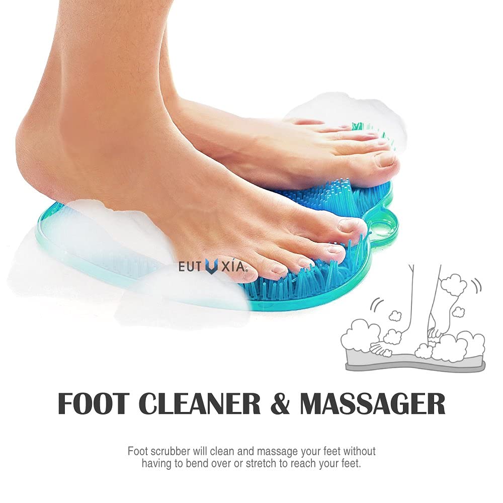Eutuxia Shower Foot Scrubber Mat with Non-Slip Suction Cups, Foot Massager, Acupressure Mat, Improve Circulation & Reduce Feet Pain