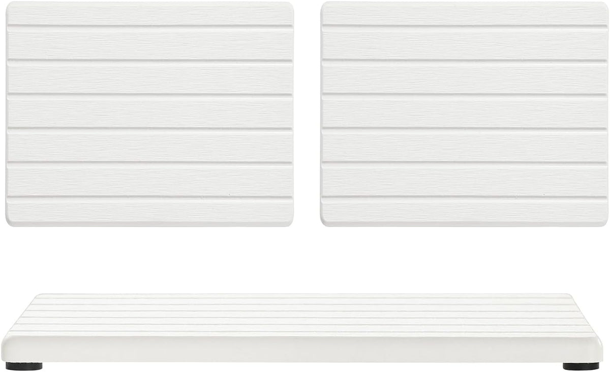 3 Pack Diatomite Stone Sink Tray, Water Absorbing Mat for Kitchen & Bathroom Counter, Quick Dry Soap Dish Makeup Vanity Caddy,Sponge Holder Organizer, White - 2pcs of 8"x 3.8" and 1pc of 3.8"x 3.8"