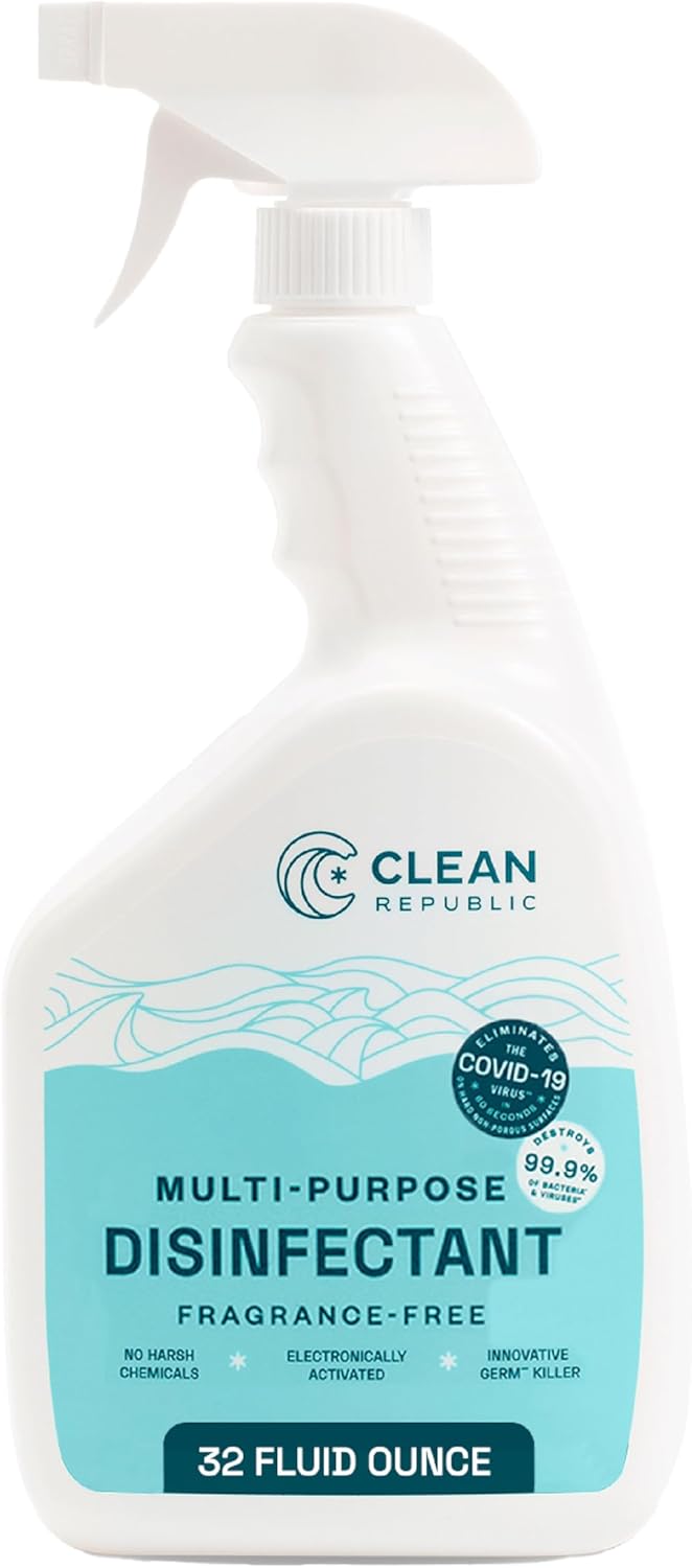 Clean Republic Multi-Purpose Disinfectant, Cleaning Spray, 32 Fluid Ounce Bottle