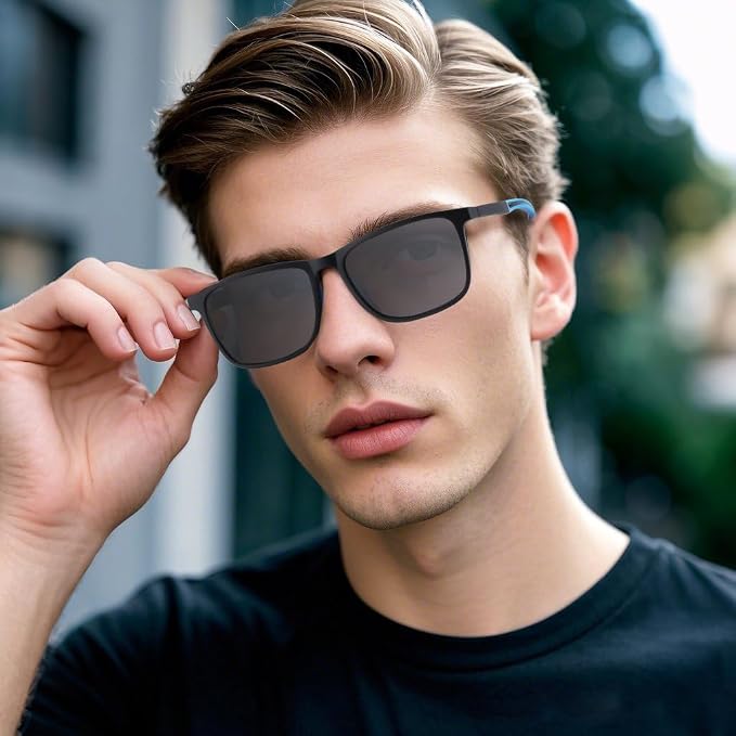 Missfive Premium Bifocal Reading Sunglasses Men Lightweight Sun Readers, UV Protection, TR90 Frame with Metal Spring Hinge Sports/Driving Glasses,1.5x