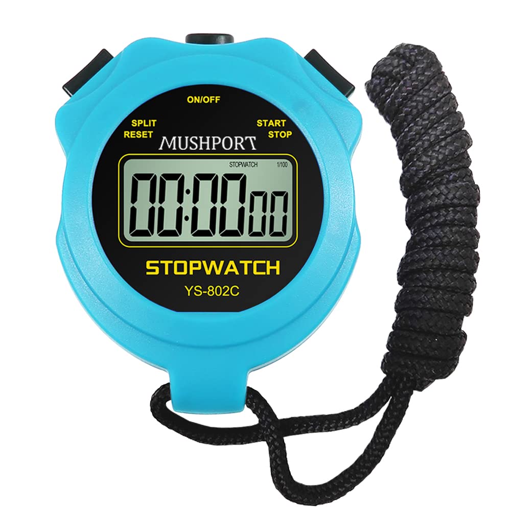 MUSHPORT Stopwatch Timer Only Stopwatch with ON/Off, Silent Stopwatch Simple Operation No Clock No Date No Countdown, Digital Stop Watch for Sports Kids Coaches Swimming Running