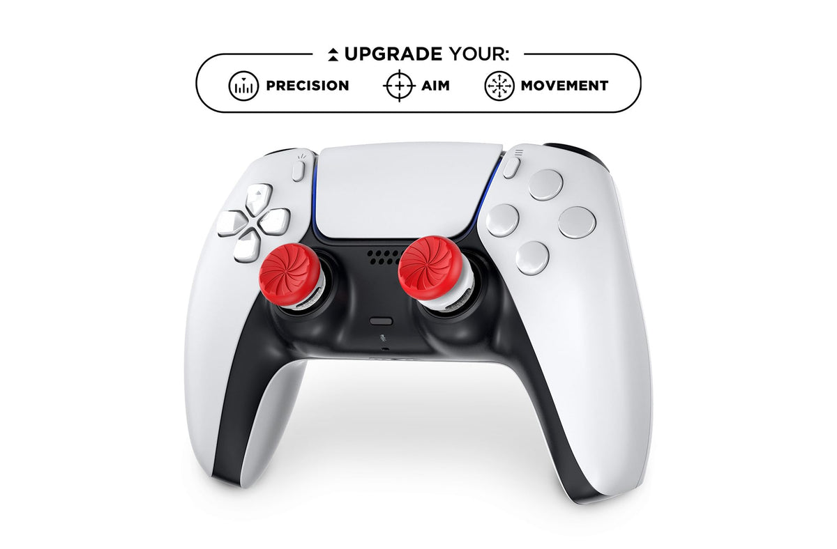 KontrolFreek Aim Boost Kit for PlayStation 5 (PS5) and PlayStation 4 (PS4) Controller | Includes Performance Thumbsticks and Precision Rings | Inferno Edition