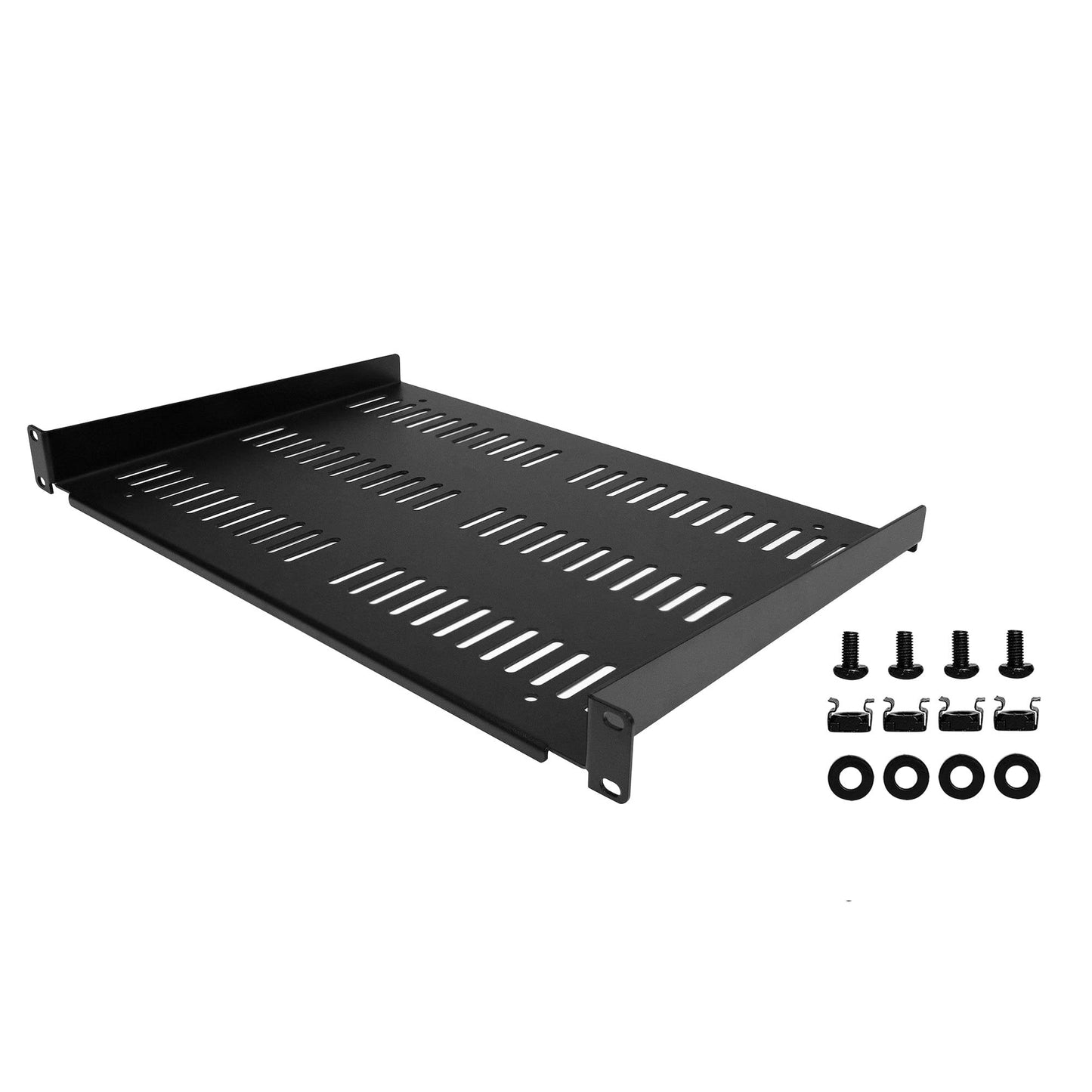 StarTech.com 1U Server Rack Shelf - Universal Vented Rack Mount Cantilever Tray for 19" Network Equipment Rack & Cabinet - Durable Design - Weight Capacity 55lb/25kg - 12" Deep (SHELF-1U-12-FIXED-V)