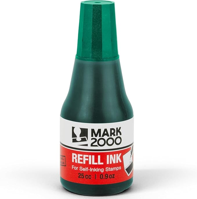 Self-Inking Refill Ink - 2 Pack - Green - 25cc (0.9oz)