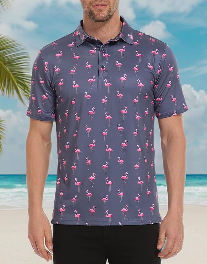 LRD Golf Shirts for Men UPF 50 Moisture Wicking Short Sleeve Polo Shirt