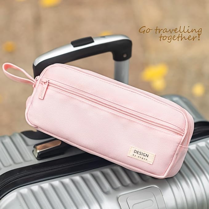 HVOMO Large Pencil Case High Capacity Holder Box Storage bag Desk Organizer Marker Pouch Pen For Middle School Office College Adult Girl and Boy(Pink)