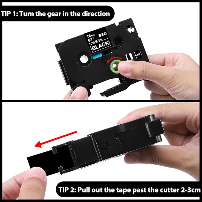 Label KINGDOM TZe-345 18mm White on Black Replacement for Brother TZe345 TZe Tz Tape 18mm 0.7 Laminated Black Label Tape 3/4" Compatible with Brother P Touch PT-D400 PT-D410 PT-D600, 3-Pack