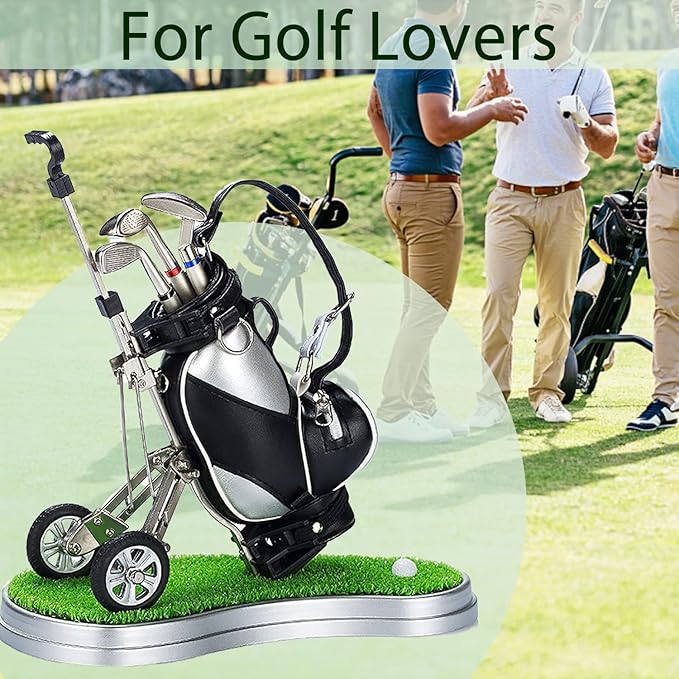 Gifts for Men, Golf Pen Holder Desk Accessories for Men Women Golfers, Birthday Graduation Gifts for Him Her, Dad Gifts for Dad Husband from Daughter Son Wife, Funny Home Office Decor Gadgets for Boss