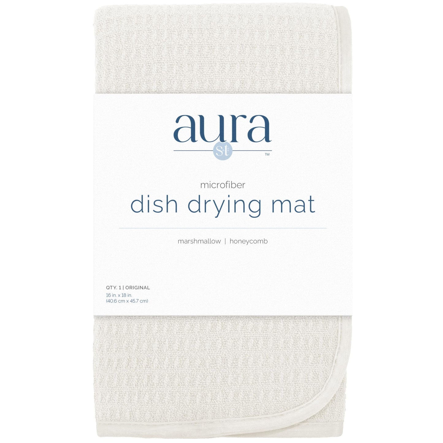 S&T INC. Dish Drying Mat, 16” x 18”, Absorbent Microfiber Kitchen Counter Mat, Dish Drying Pad for Dishes, Utensils, Pots and Pans, Large, Cream