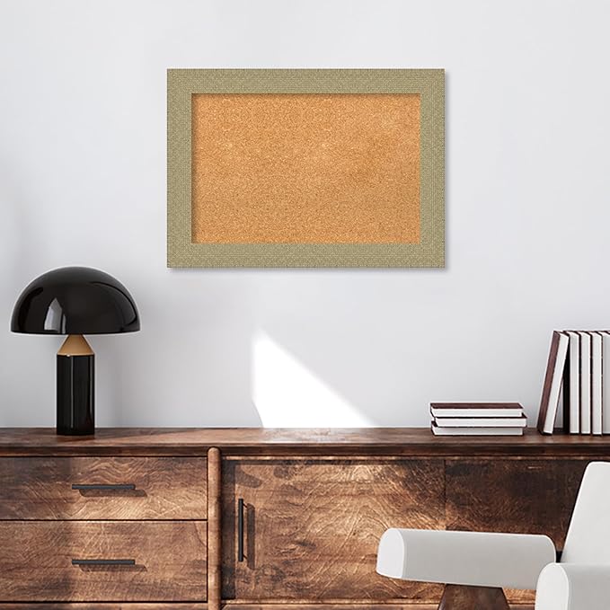 Amanti Art Natural Cork Board for Wall, 20x28 Vision Board with Gold Frame, Medium Corkboard Office Decor for Home Organization, Casual Corkboard Pinboard to Display Items for Home Organization in