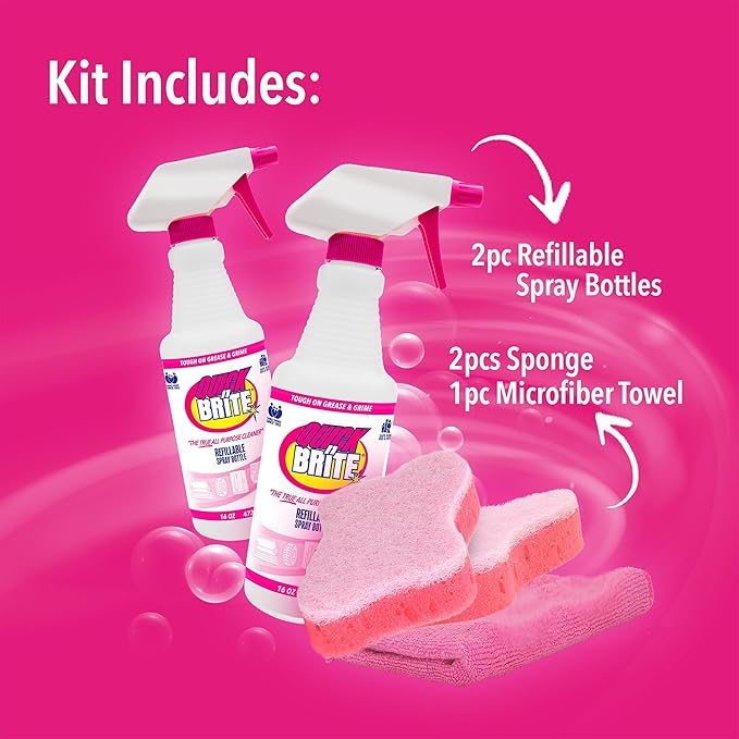 Quick N Brite All Purpose Cleaner, 7 Piece Combo Kit, with Cleaning Paste 80 oz