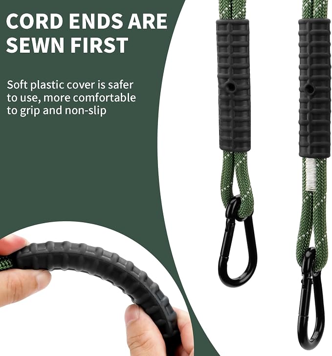 Heavy Duty Tree Swing Ropes, Hammock Tree Straps Hanging Kit, for Outdoor Swings Hammock Playground Set Accessories (8.41ft,101",Green,2Pack)