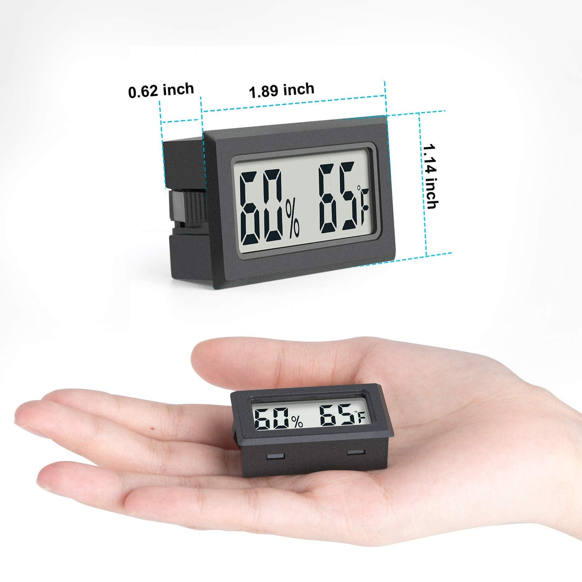 Reptile Thermometer 4-Pack Mini Digital Humidity Temperature Meters Gauge Indoor Hygrometer Thermometer AikTryee wiht ℉ for Humidors Greenhouse Garden Cellar Closet Guitar Case