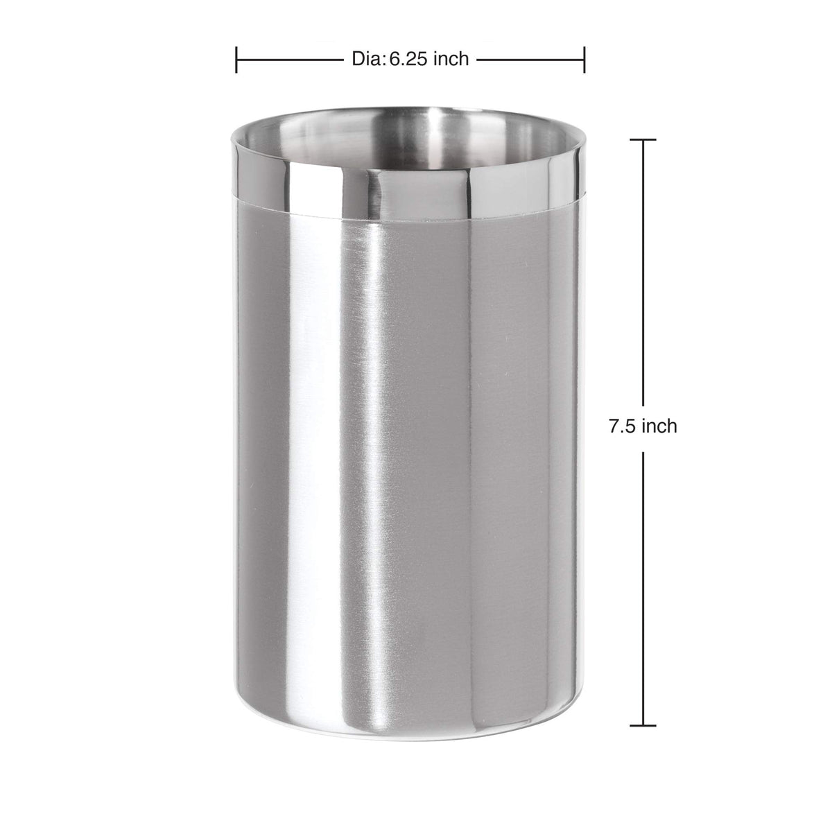 OGGI Stainless Steel Double Wall Wine Cooler - Insulated Tabletop Wine Chiller for White Wine & Champagne, Fits Most Standard Sized Bottles