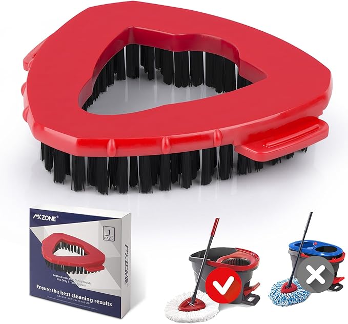 Scrubber Mop Head Replacement Compatible with O Cedar EasyWring 1 Tank System, Spin Mop Scrub Brush Head, Hard Bristle Cleaning Brush Attachment for Kitchen Tile Floor, Not Fit RinseClean
