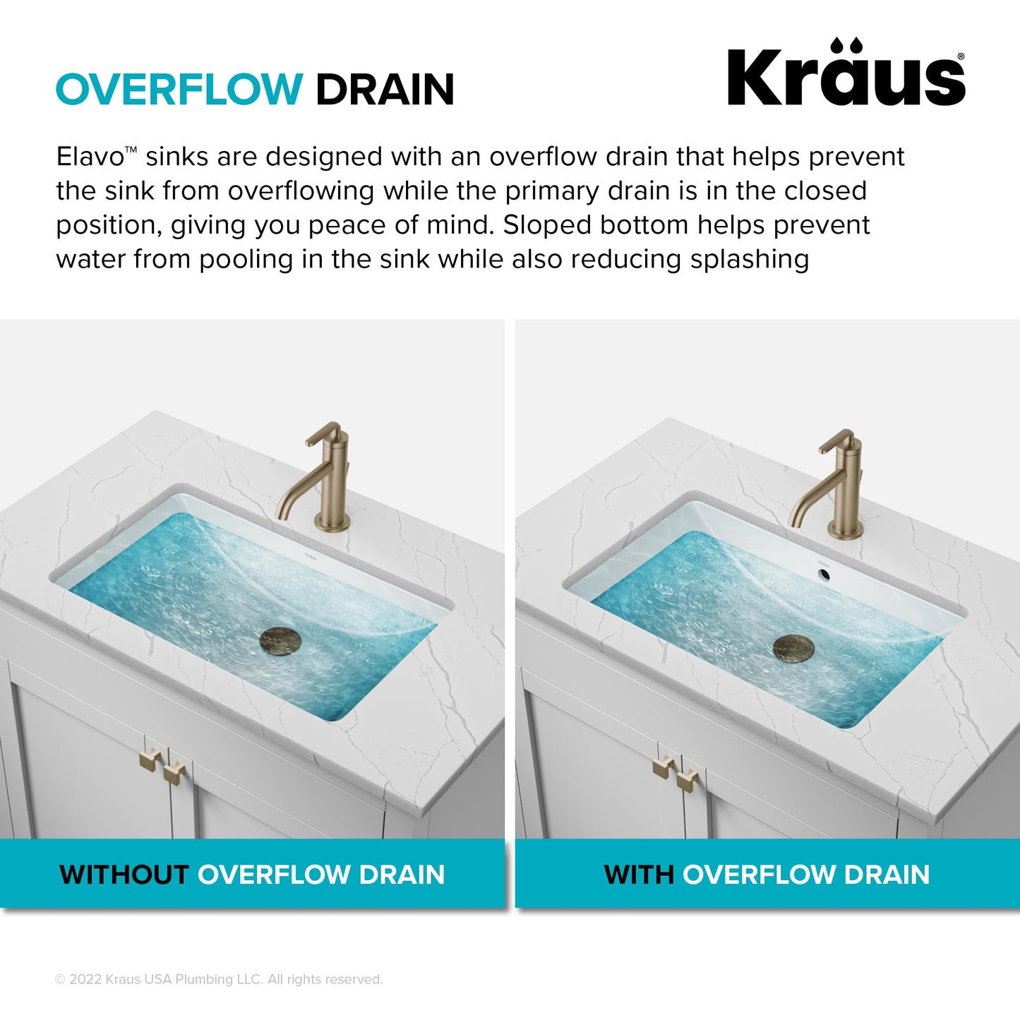 KRAUS Elavo 19.25 in. Oval Porcelain Ceramic Undermount Bathroom Sink in White with Overflow Drain, KCU-272