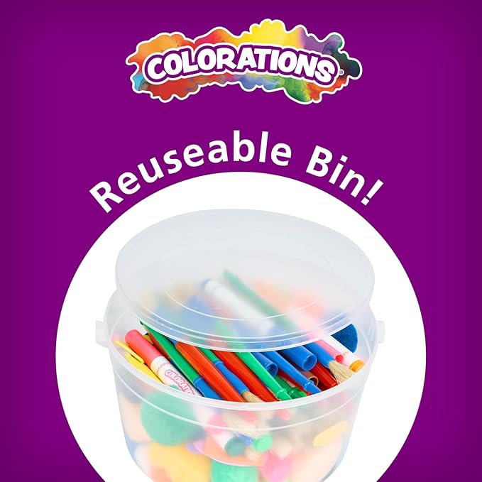 Colorations Sidewalk Chalk – 50pc 4” x 1” Washable, Bright Colored Chalk Set – Fun Kid Art Colors & Patterns – Draw on Classroom Chalkboard or Outdoor Playground – Jumbo Bulk