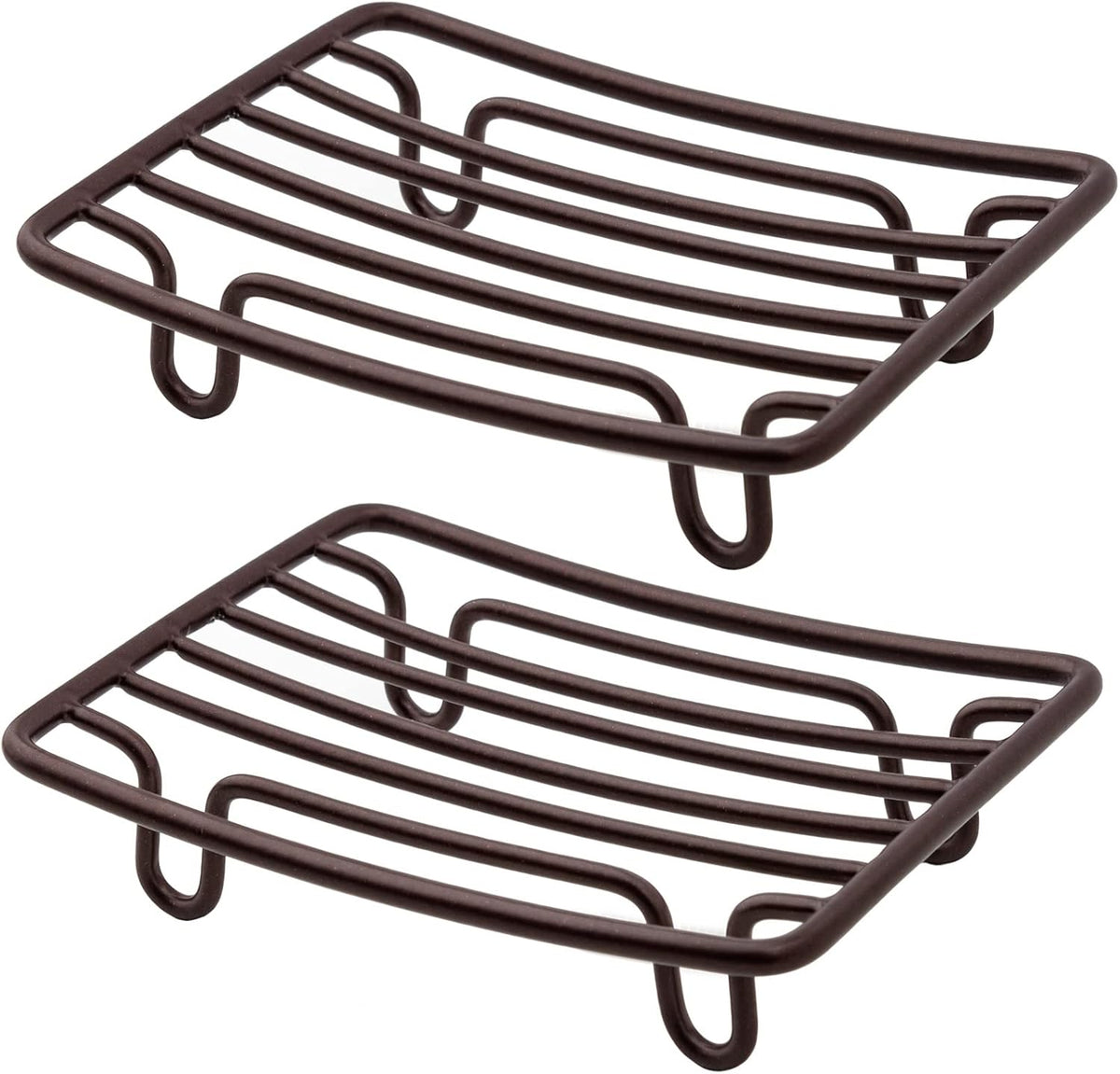 Bar Soap Dish Holder for Shower Bathroom Stainless Steel Rust Proof Self Draining, Bronze-2 Pack