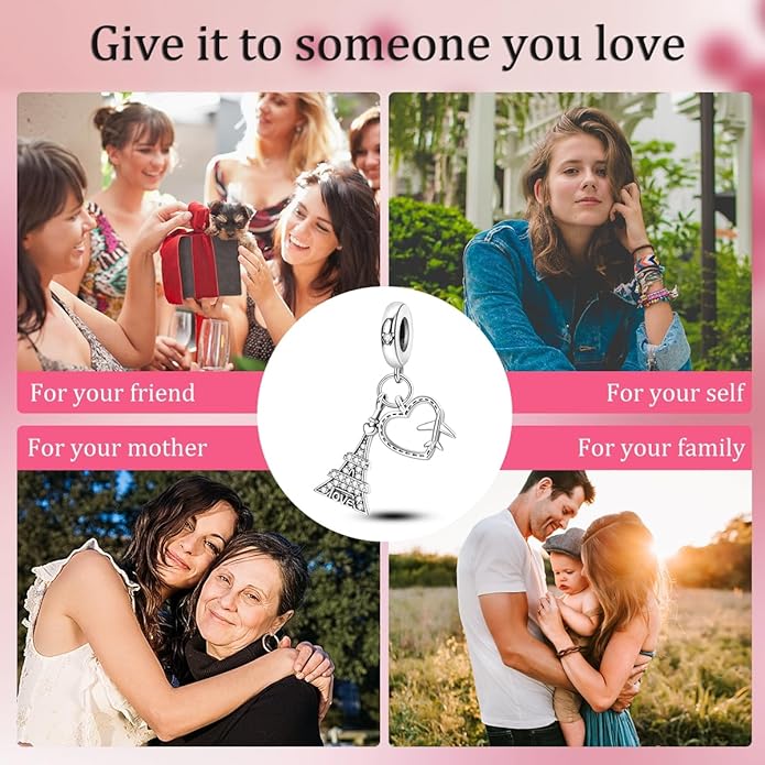 NARMO S925 Sterling Silver Charms Hamsa Charm for Pandora Bracelets Cross Charms for Bracelets Perfume High Heels Dangle Charms Silver Charms for Women