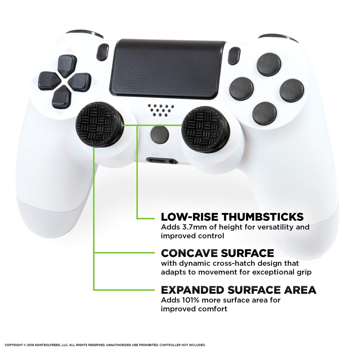 KontrolFreek Omni for Playstation 4 (PS4) and Playstation 5 (PS5) | 2 Performance Thumbsticks | 2 Low-Rise Concave | Black