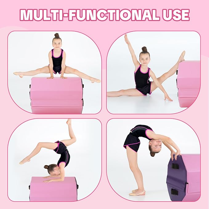 BALAPET Detachable Gymnastics Octagon Mat, 19"x23" Tumbler Octagon Mat with Carrying Handles, Multifunctional Somersault Backbend Tumbling Trainer for Home Gym Exercise Preschool Kids Cheerleading