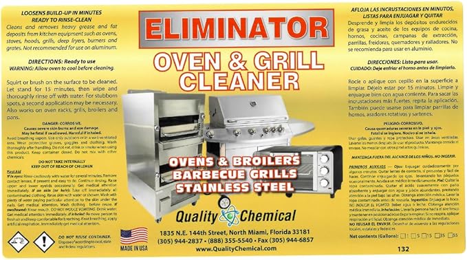 Quality Chemical Oven Cleaner & Grill Cleaner - Heavy-Duty/Fast Acting & Easy to Use/Degreaser/Heavy Duty Oven Cleaner/Best Oven Cleaner/Made in USA - 128 oz (Pack of 2)