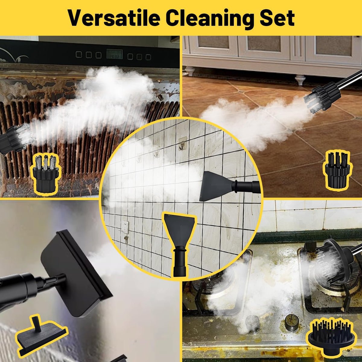 Steam Cleaners, 2500W High Pressure Steamer for Cleaning, Handheld Portable Steam Cleaner, 15s Fast Heat-Up & 42.3oz Tank, Steamer Cleaner for Home, Car, Kitchen, Bathroom, Floor, Grout, Tile