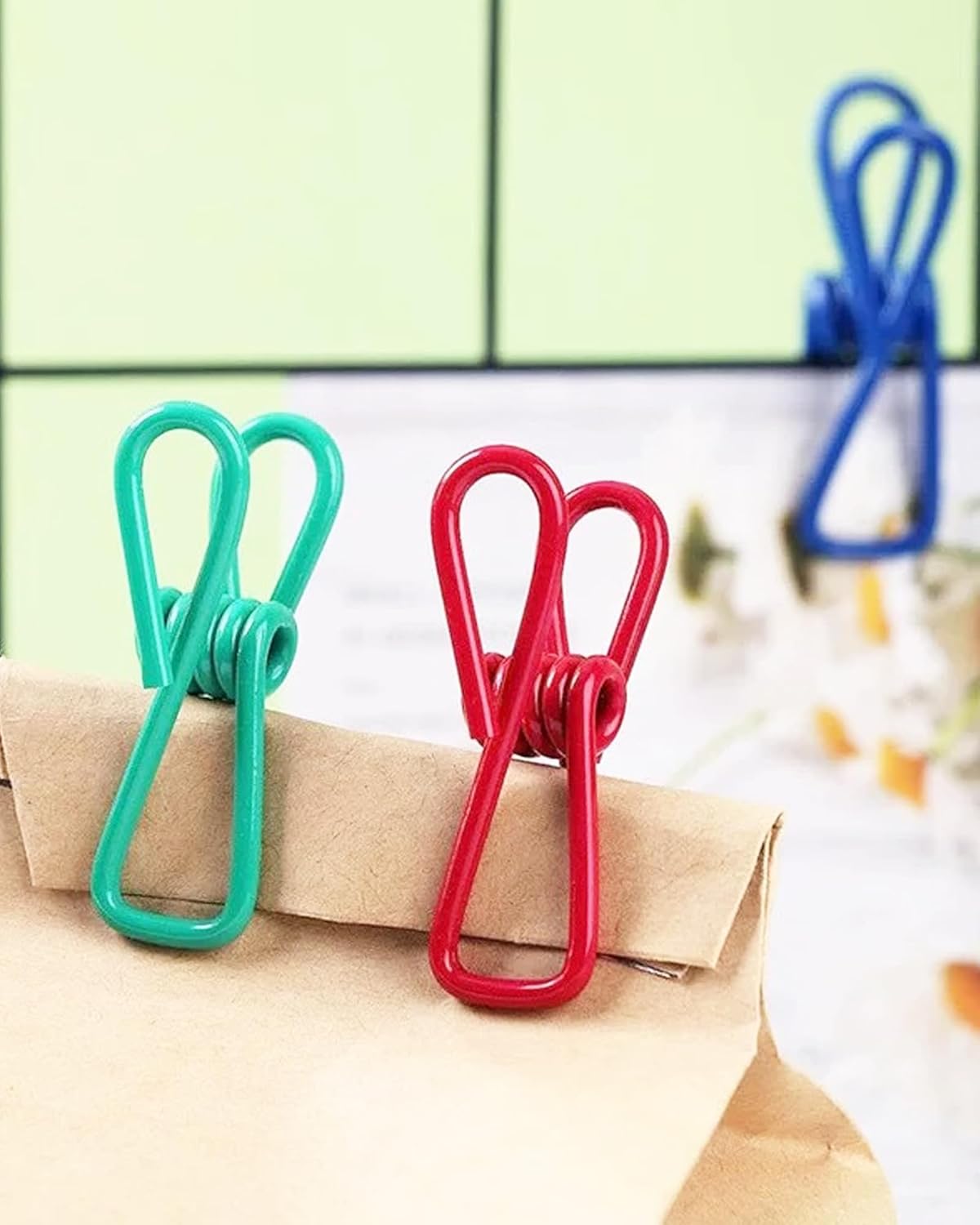 Multipurpose 2 in Chip Bag Clips 10 Pack Metal Clips for Kitchen Food Storage, Laundry Hanging, Bag Chip Bag Sealing - Easy to Use Strong Grip Clips for Home Organizing