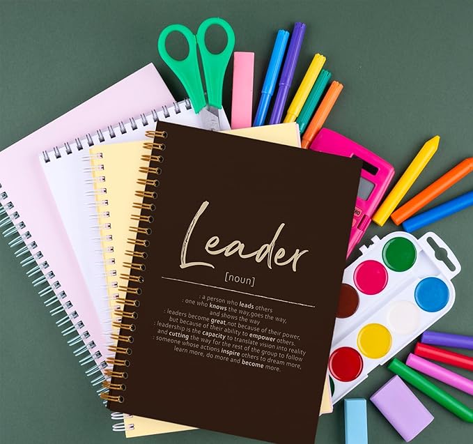 OXW Thank You Gifts for Leader, Meeting Notebook for Work, Appreciation Gift for Mentor Boss Manager, Office Supplies Leadership Gifts, Coffee College Ruled Hardcover Spiral Notebook 5.5 x 8.3