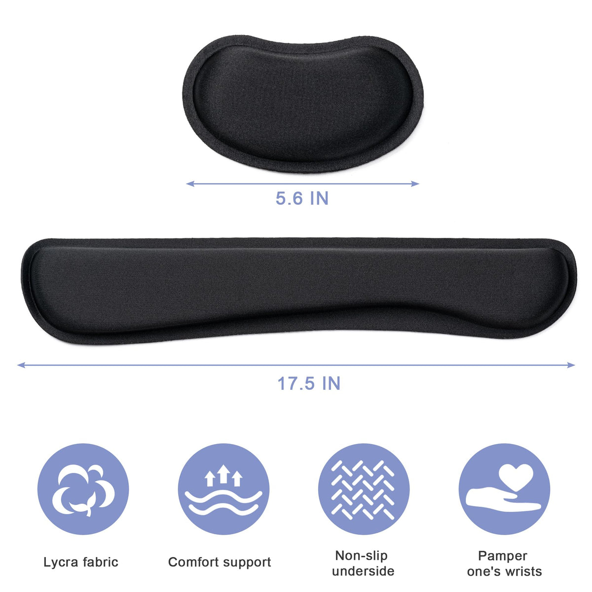 Hoewina Keyboard Wrist Rest,Ergonomic Wrist Rest,Superfine Fabric and Gel Memory Foam Wrist Pad for Computer Keyboard for Easy Typing & Pain Relief, Suitable for Office, Family, Outdoor, Black