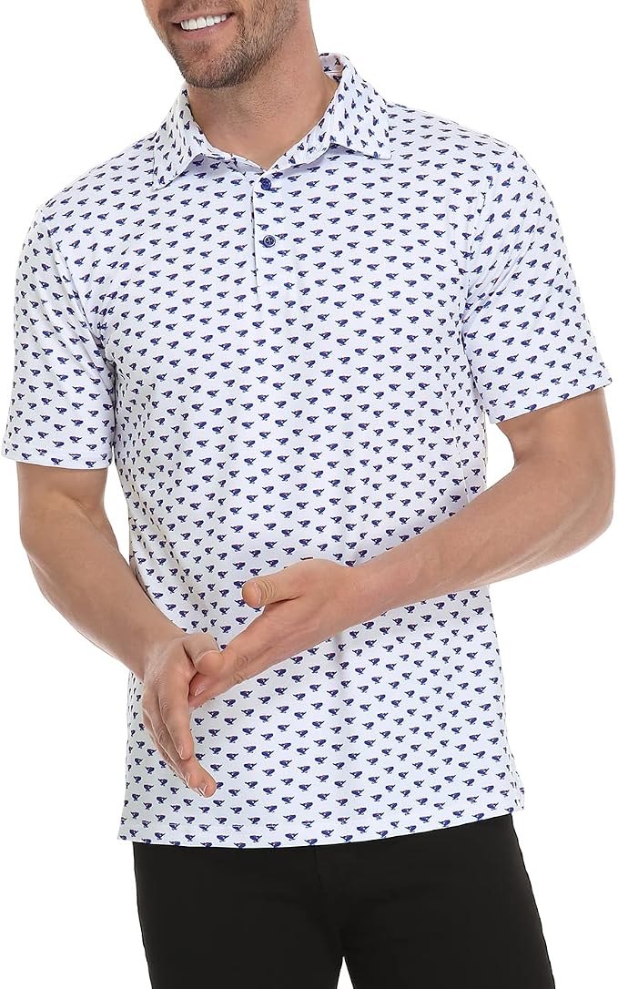 LRD Golf Shirts for Men UPF 50 Moisture Wicking Short Sleeve Polo Shirt