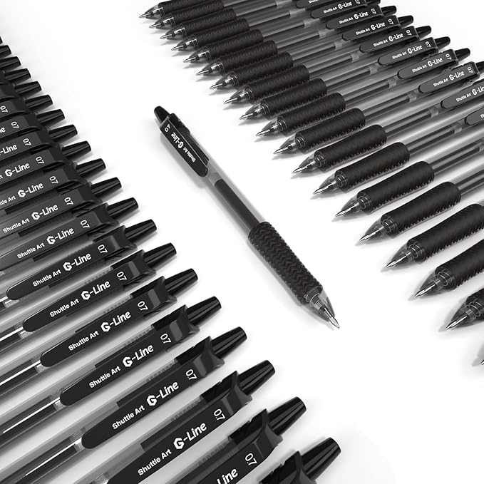 46 Pack Black Gel Ink Pens (20 Gel Pens with 26 Refills) Medium Point Retractable Writing Smooth Writing with Comfortable Grip for Office School