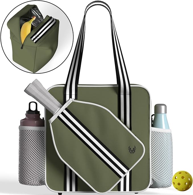 Pickleball Tote Bag - Detachable Cooler & Fence Hooks ā Large Sports Bag for Women & Men, Holds Paddles & Balls