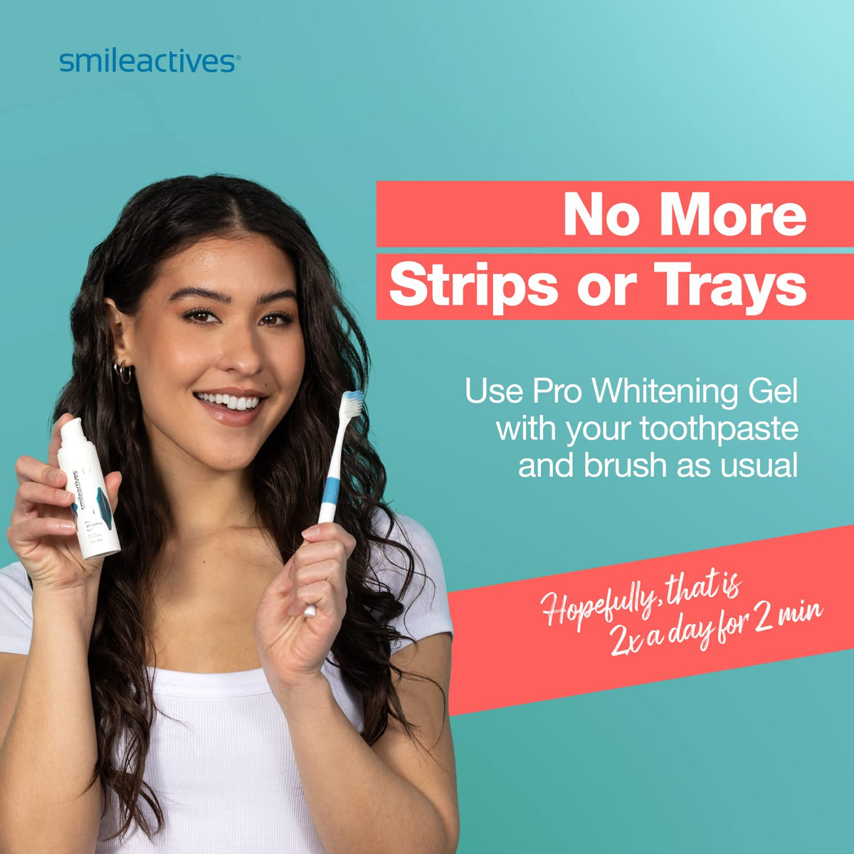 Smileactives Teeth Whitening Kit, Complete at Home Teeth Whitening Treatment, Travel Size Tooth Whitening, Stain Remover for White Teeth, Contains Clinical-Grade Hydrogen Peroxide, 60 Day Kit