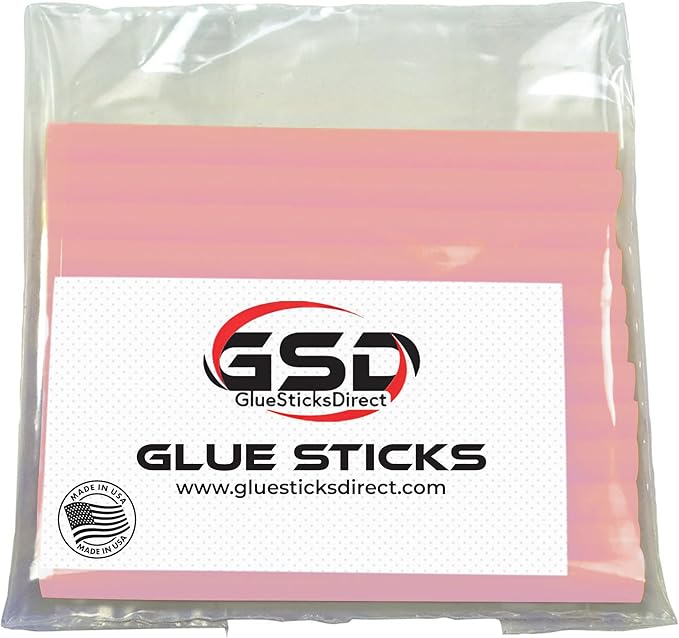 Mini Size Hot Melt Glue Sticks for Glue Gun - Bulk 4in Translucent Pink Glue Sticks - Great for Art Craft Repairs & Compatible w/Most Glue Guns - 5/16" X 4" (24 Sticks) - Made in USA