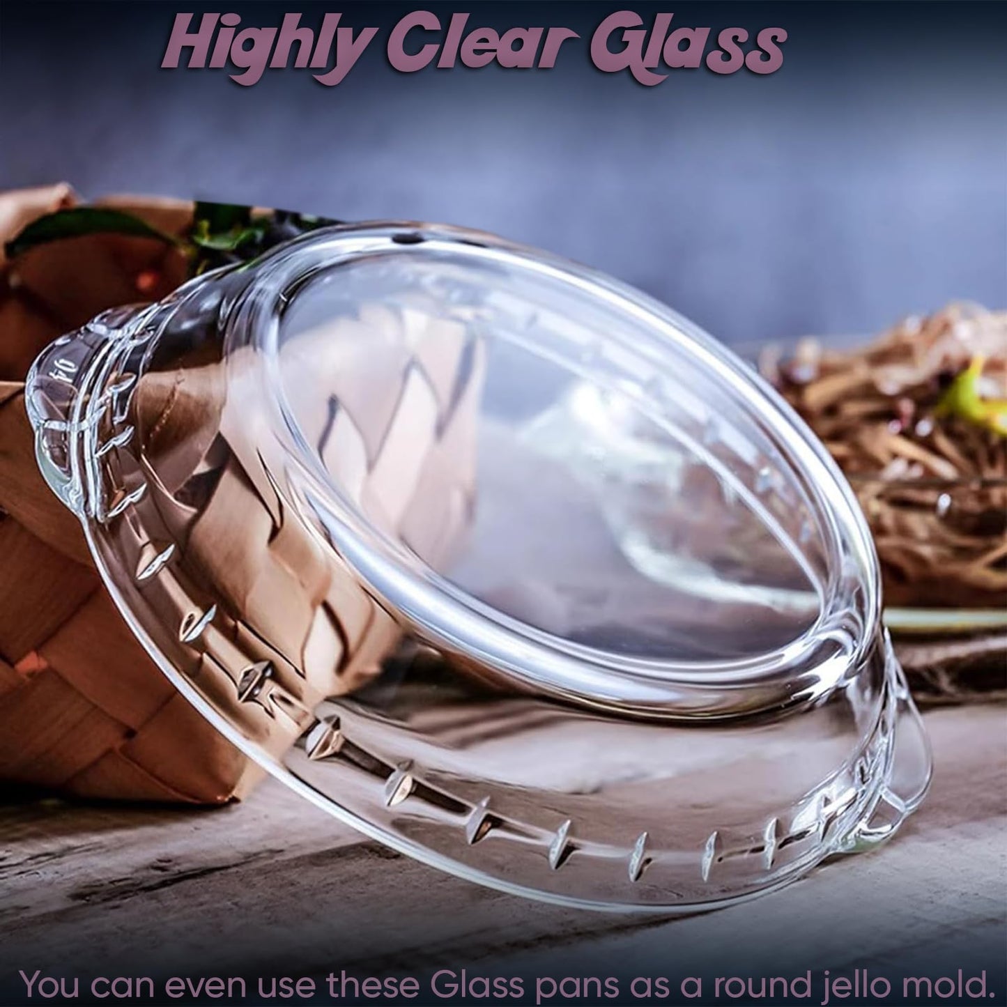 Home-X Set of 2 Glass Pie Plates - 7β Baking Dishes with Handles - Durable, Compact, Oven & Freezer Safe Kitchen Accessories - Glass Pie Dishes for Baking Quiches, Tarts, Desserts & Salads
