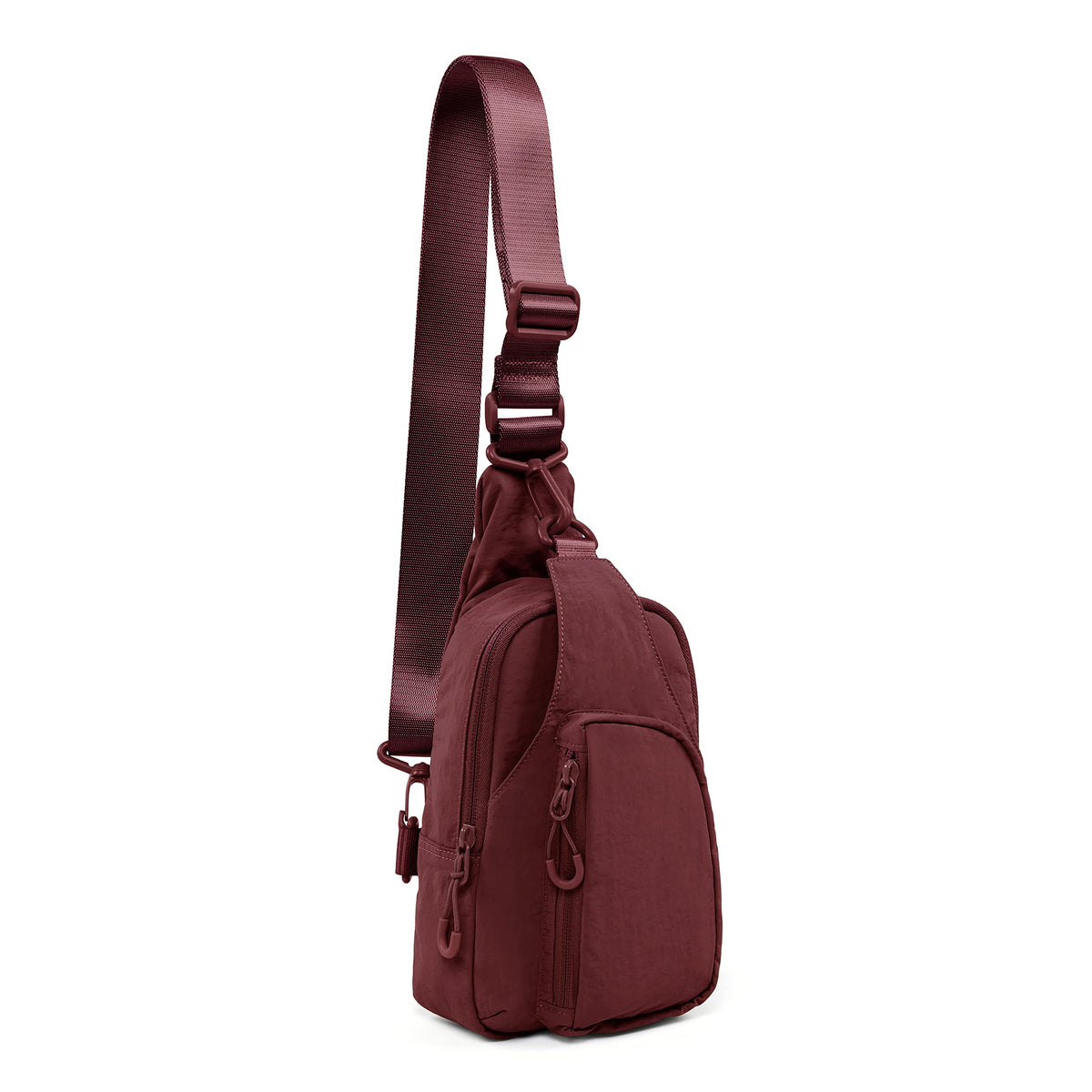 ODODOS Daily Sling Bag with Adjustable Straps Crossbody Chest Bag Lightweight Small Backpack for Casual Outdoor Traveling Hiking, Wine
