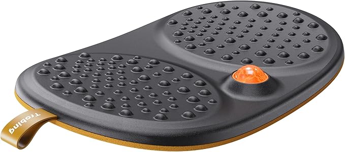 Trobing Standing Desk Mat Balance Board with Rollerball, Wooden Wobble Anti Fatigue Mat Balance Board for Standing Desk, Home Office Non-Slip Comfort Floor Mat to Relieve Foot, Knee, and Back Pain