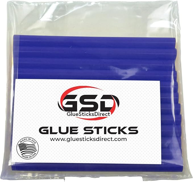 Mini Size Hot Melt Glue Sticks for Glue Gun - Bulk 4in Dark Blue Glue Sticks - Great for Art Craft Repairs & Compatible w/Most Glue Guns - 5/16" X 4" (24 Sticks) - Made in USA